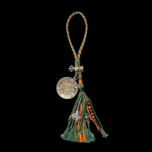 14K Gold Nine Palaces Bagua Talisman Pendant Green Tara Style