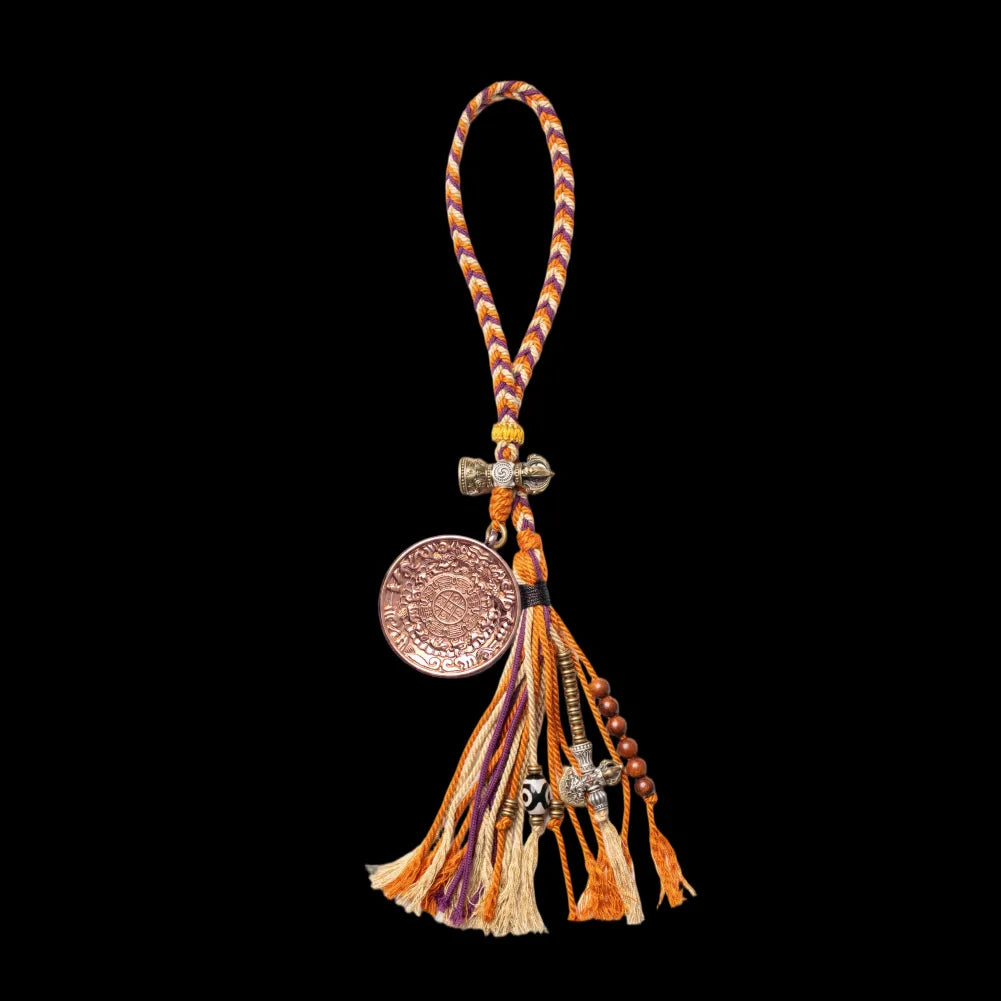 14K Rose Gold Nine Palaces Bagua Talisman Pendant Yellow Jambhala Style