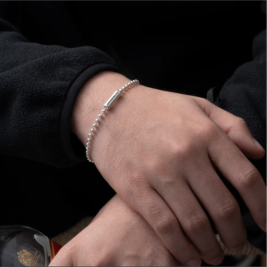 3mm Silver Ball Chain Bracelet Details 02