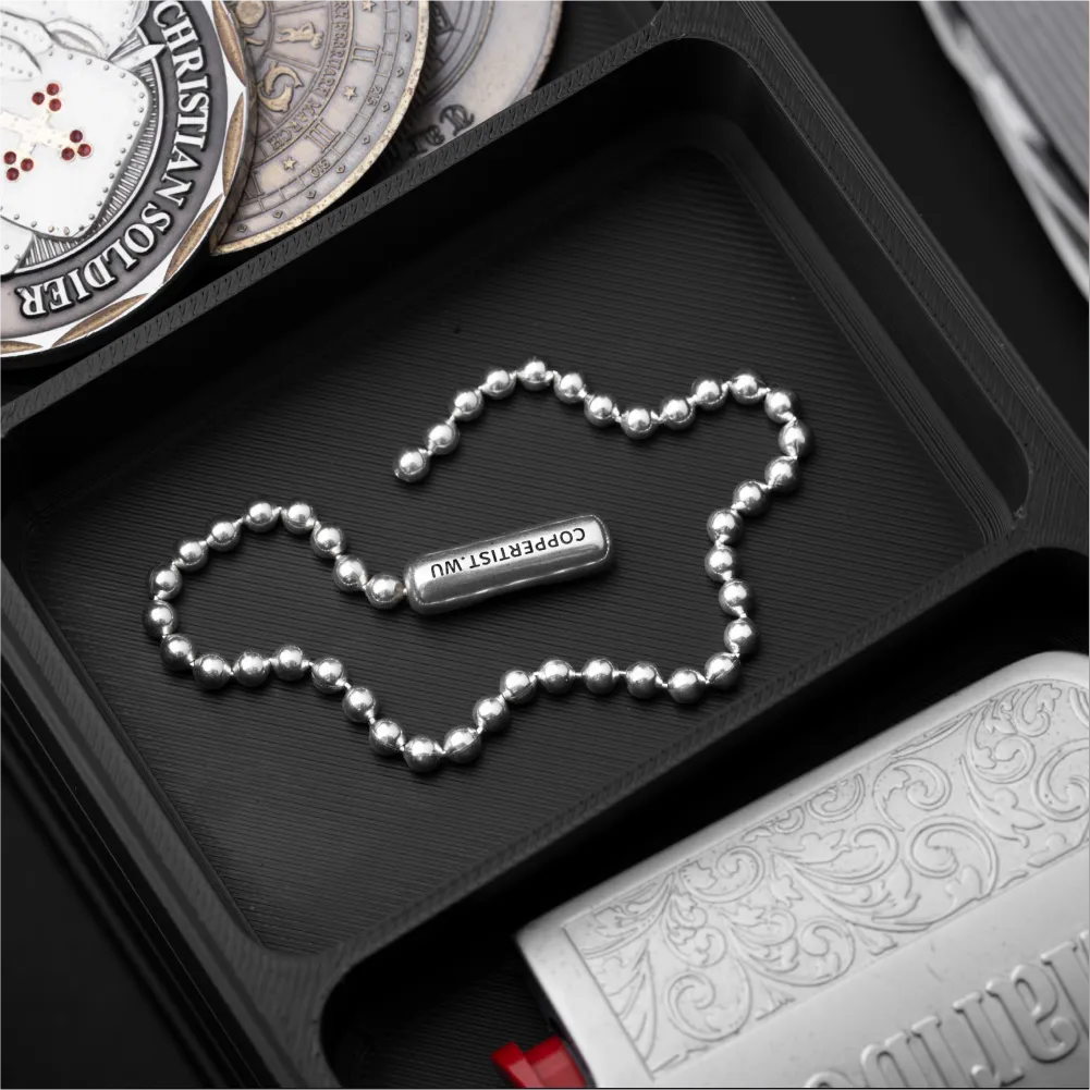 3mm Silver Ball Chain Bracelet Details 07