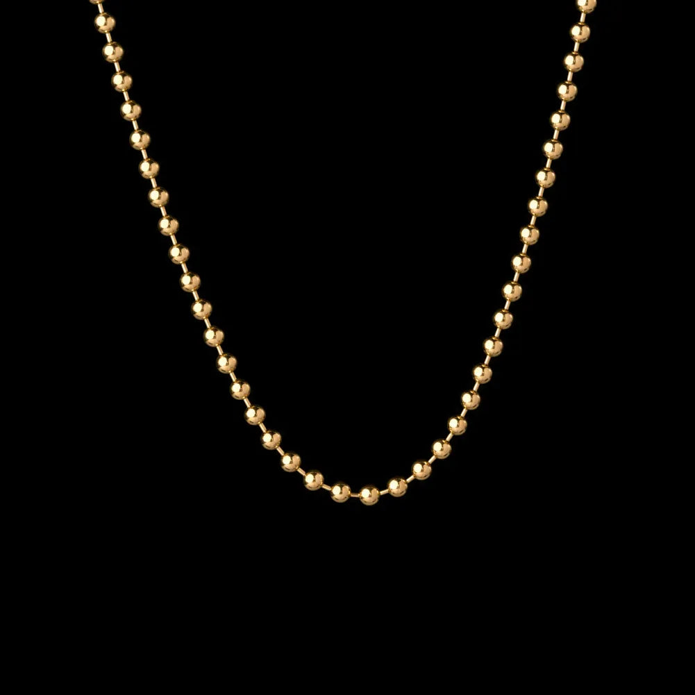 4mm gold color Titanium Steel Ball Chain Necklace SKU