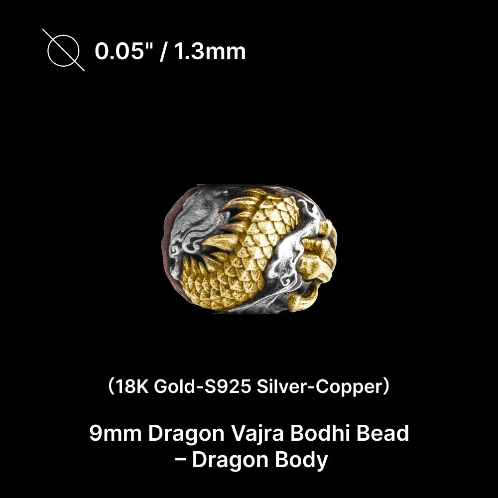 9mm Dragon Vajra Bodhi Bead Pack Option Dragon body v26