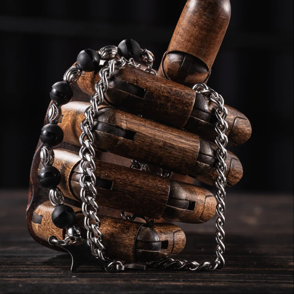 Black Onyx Star Necklace Details 06