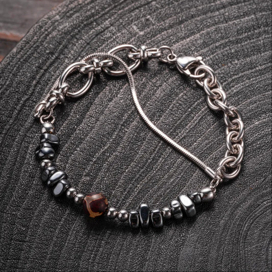 Black Onyx Titanium Steel Bracelet Details 02