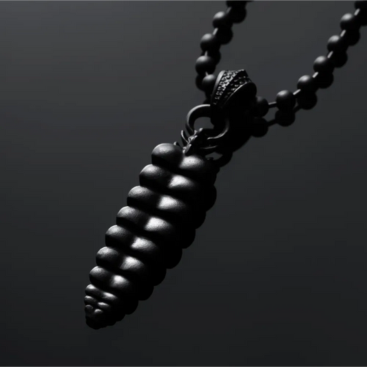 Blackened Rattlesnake Tail Pendant Details 01