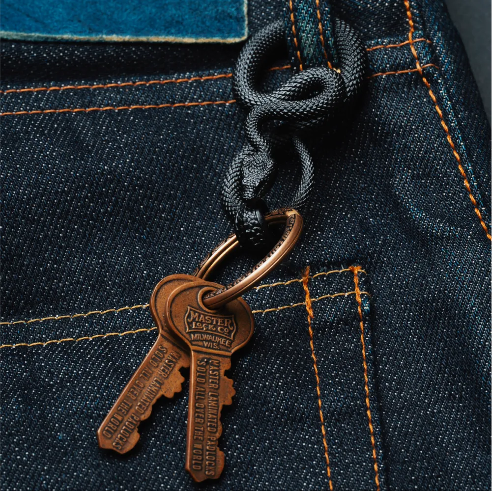 Blackened Snake Keychain Details 07