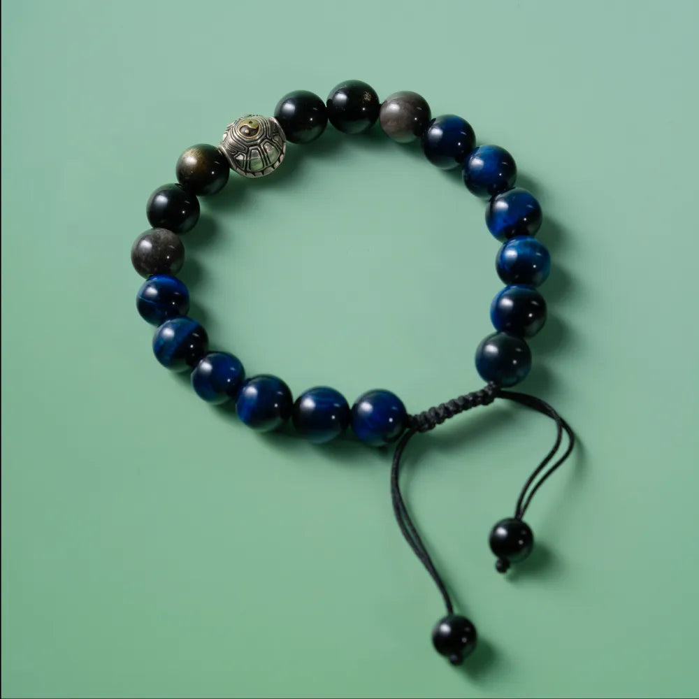 Blue Tiger Eye Turtle Bracelet