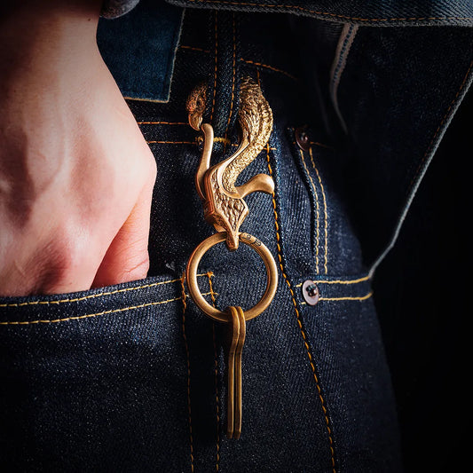 Brass Bald Eagle Keychain Real Shot 01