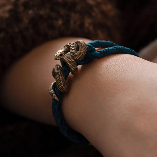 Brass Black Mamba Rope Bracelet Details 01