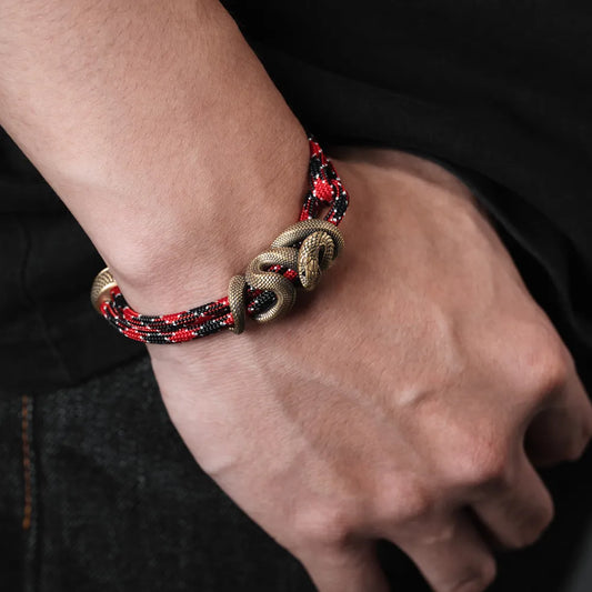 Brass Black Mamba Rope Bracelet Details 02