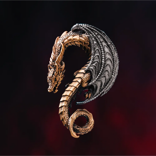 Brass Dragon Hook Keychain Details 01