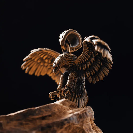 Brass Eagle Pendant Details 02