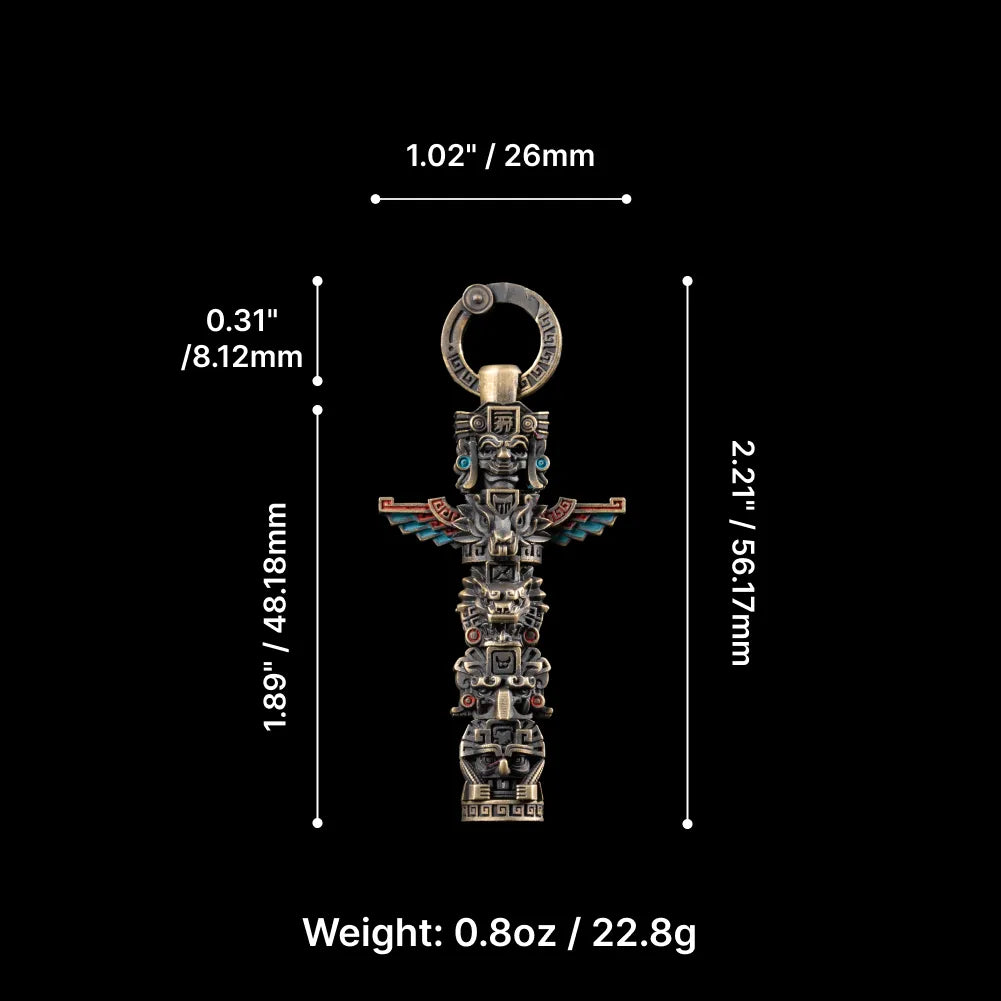 Brass Mayan Totem Pendant Parameter
