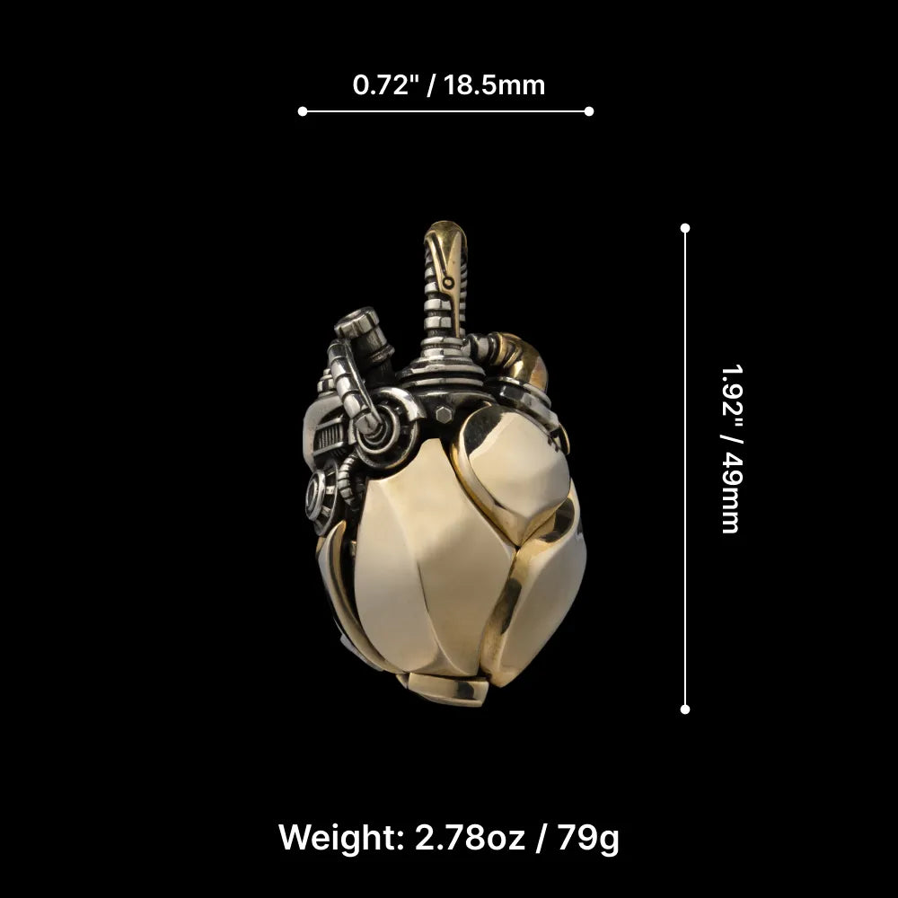 Brass Mechanical Heart Pendant Parameter