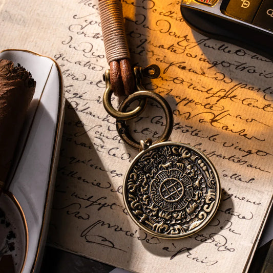Brass Nine Palaces Bagua Talisman Pendant Details 01