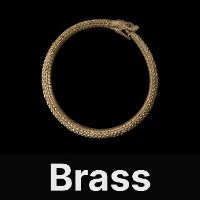 Ouroboros Bracelet Brass & Black Zircon