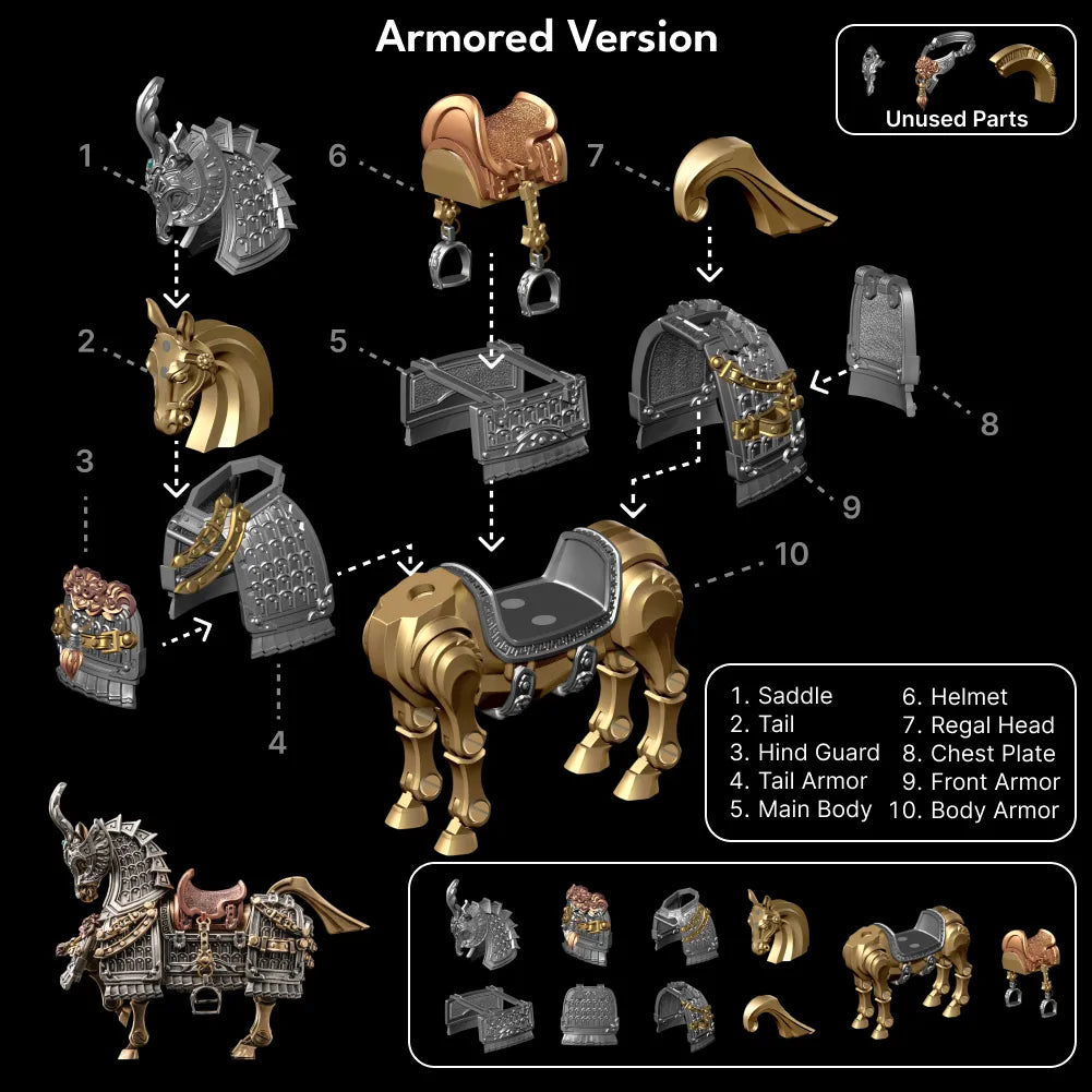 Brass With White Bronze With Copper Heroic Steed Armor Version Installation Steps