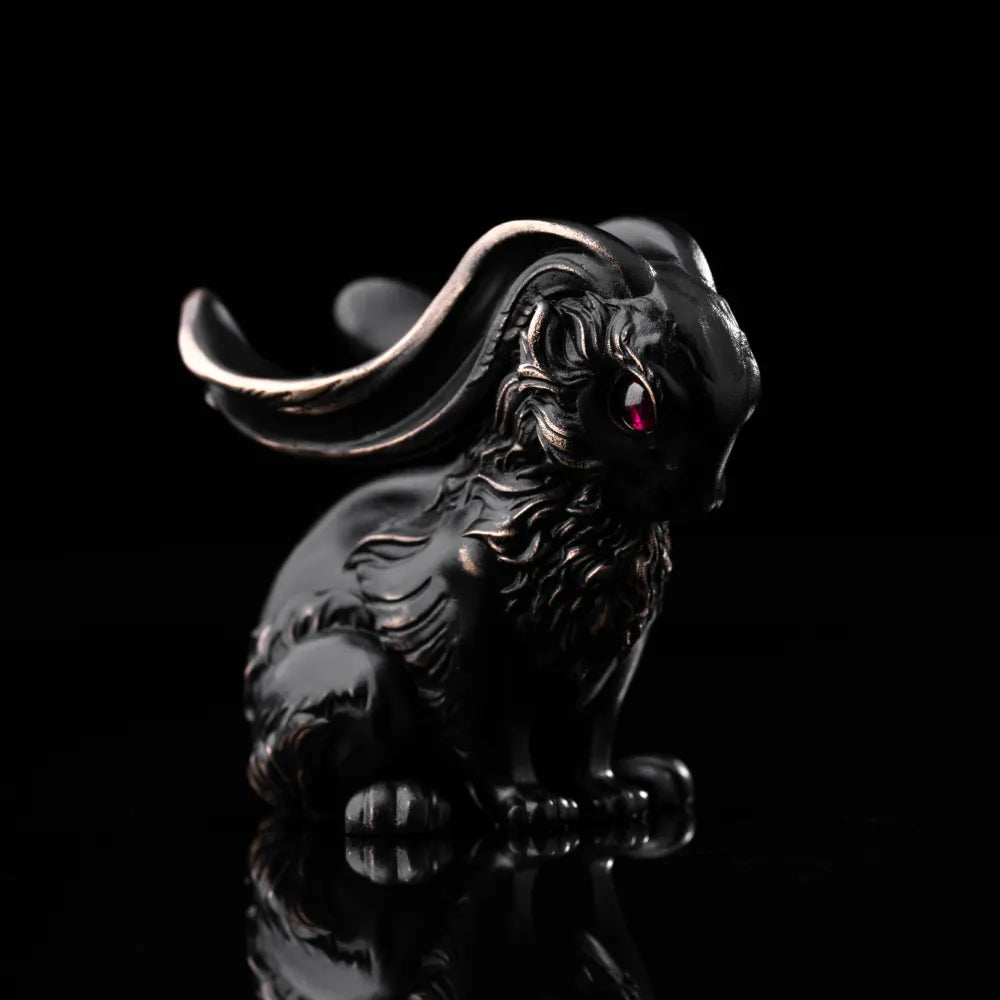 Shadow Version Bronze Bunny Pen Holder Details 01