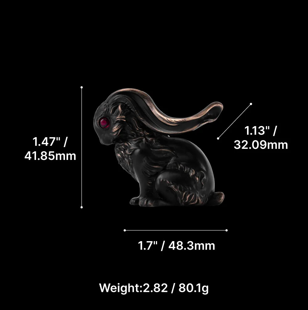 Shadow Version Bronze Bunny Pen Holder Details 09