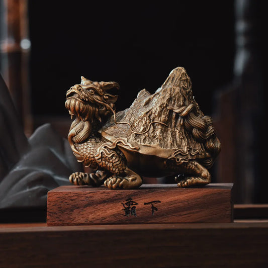 Bronze Dragon Turtle Back Mountain Ornament Details 02