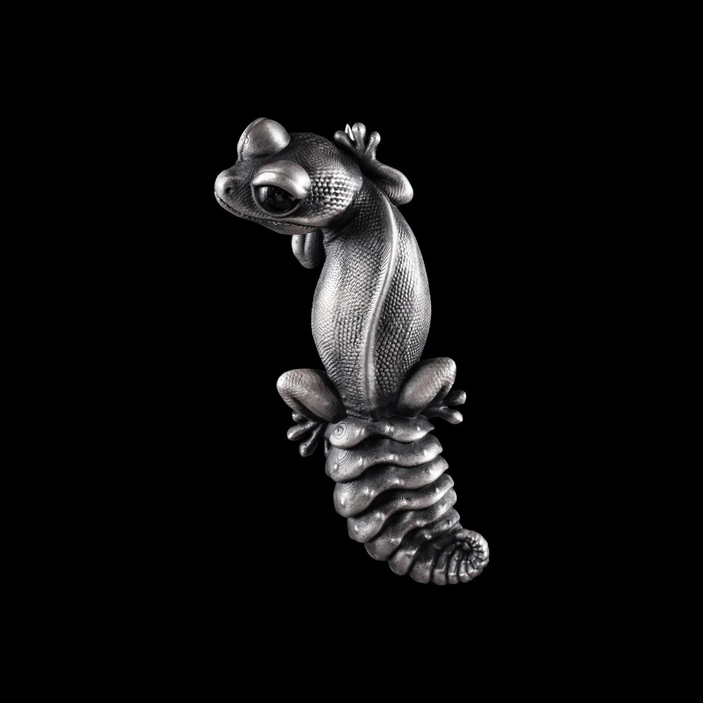 Buy Oxidized Silver Knob Tail Gecko Brooch