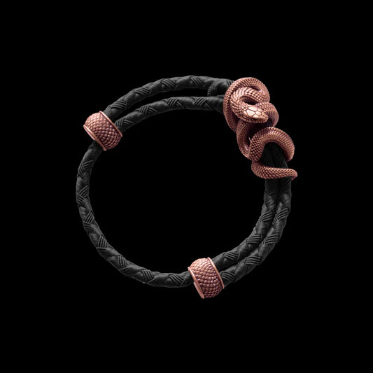 Copper Black Mamba Rope Bracelet Braided Rope Black