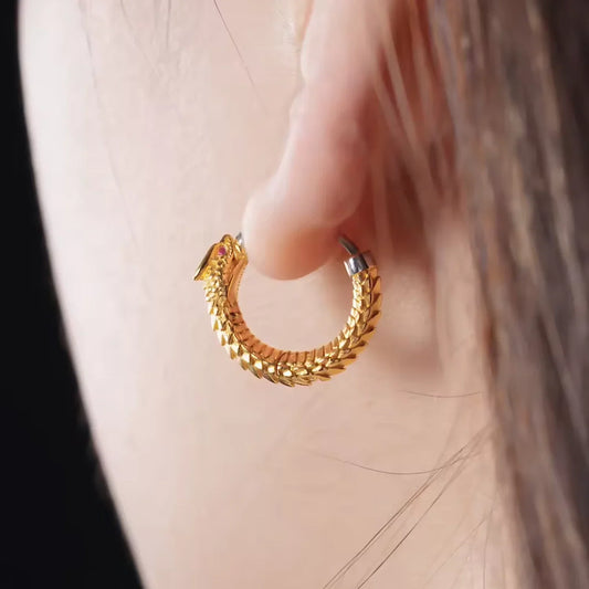 Custom your own style ouroboros earrings Details 01