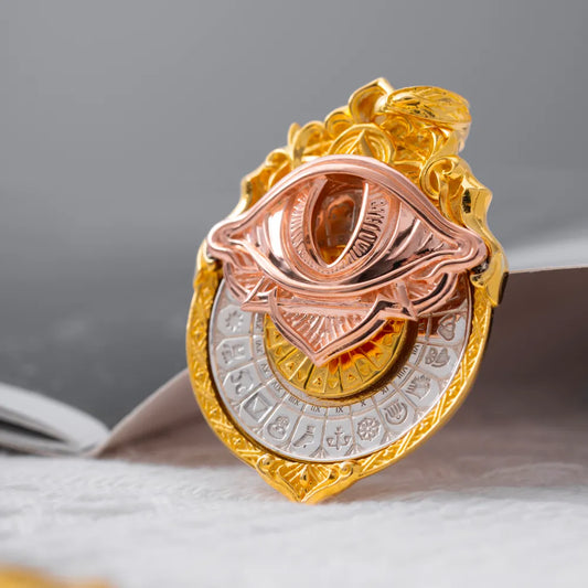 Customized 18K GP & 18K RGP & Silver Tarot Vision Pendant Details 02