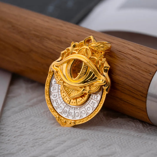 Customized 18K GP and Silver Tarot Vision Pendant Details 02