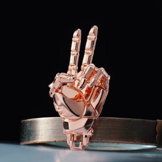 Customized 18K RGP Mechanical Hand Pendant Details 02