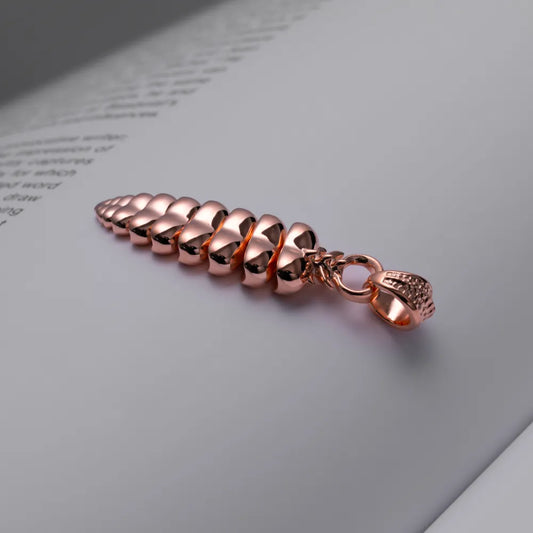 Customized 18K Rose Gold Rattlesnake Tail Pendant Details 02