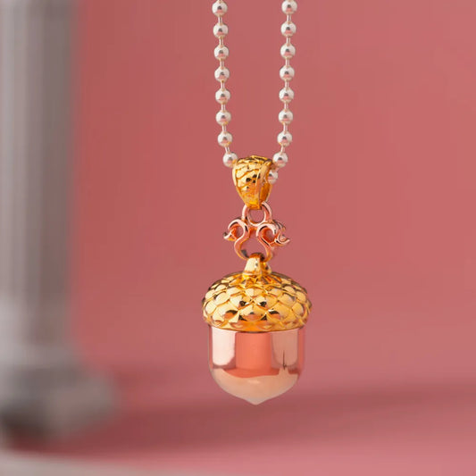 Customized 18K Rose Gold with 18K Gold Acorn Capsule Pendant Details 02