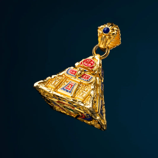 Customized 18k Gold Oracle Pyramid Pendant Details 02