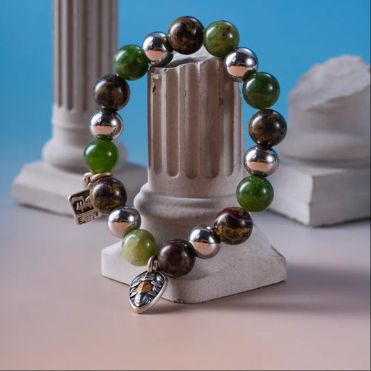 Customized Dragon’s Blood Green Jasper Warrior Bracelet 02