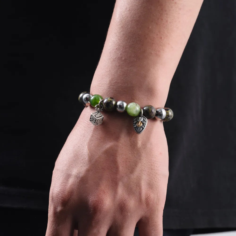 Customized Dragon’s Blood Green Jasper Warrior Bracelet 03