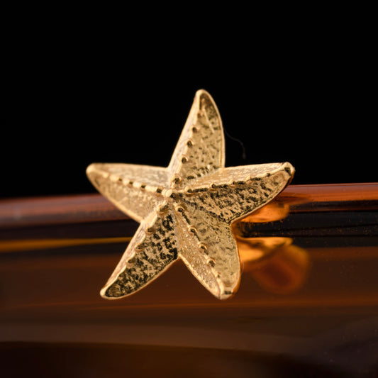 Customized Gold Starfish Earrings Details 07