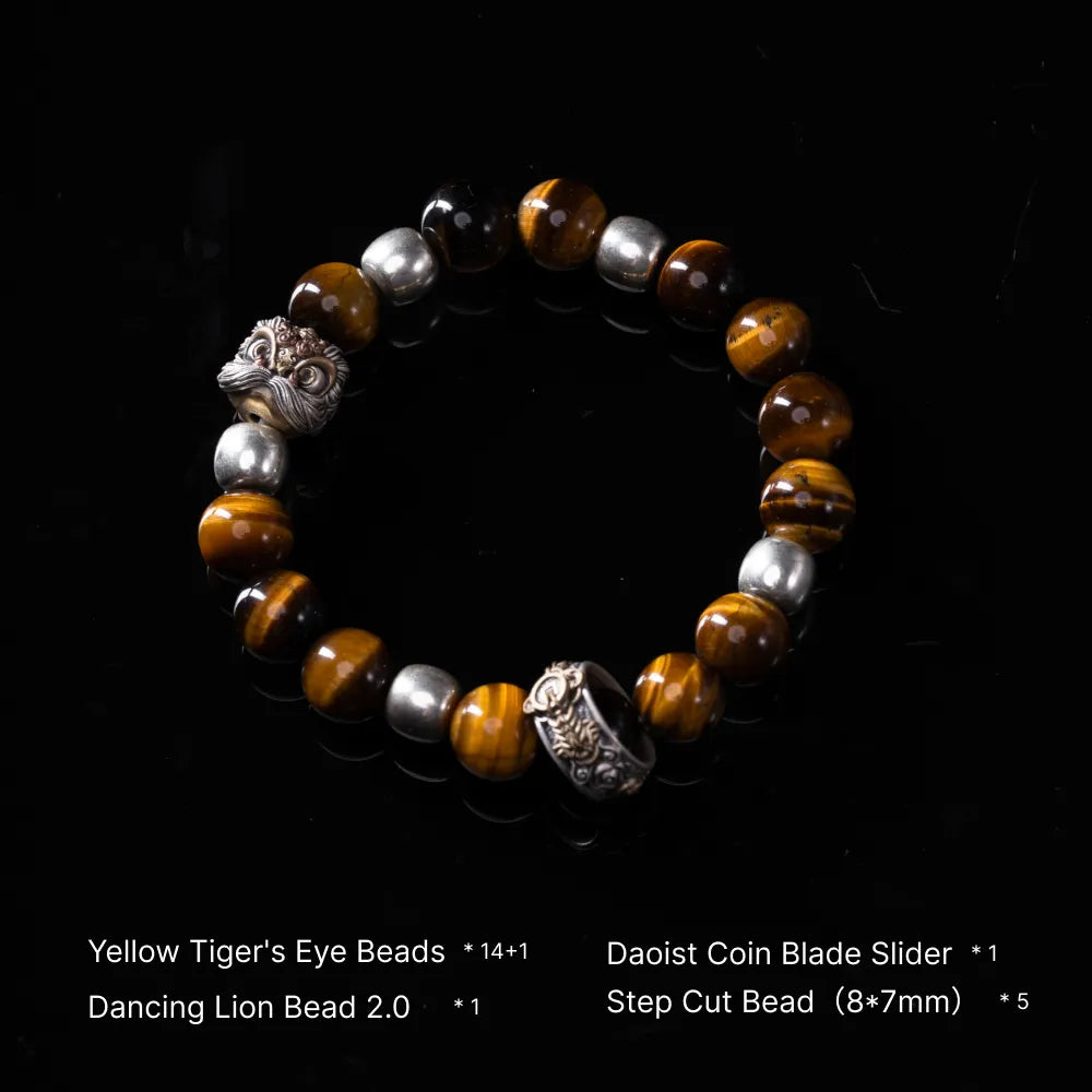 Customized Golden Tiger’s Eye Lion‘s Valor Bracelet 01