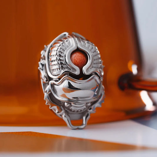 Customized Platinum Scarab Pendant Details 02