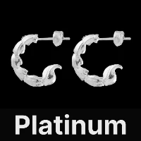 Scorpion Tail Earrings Platinum