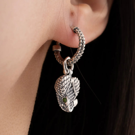 Customized Rattlesnake Head Earrings Details 01