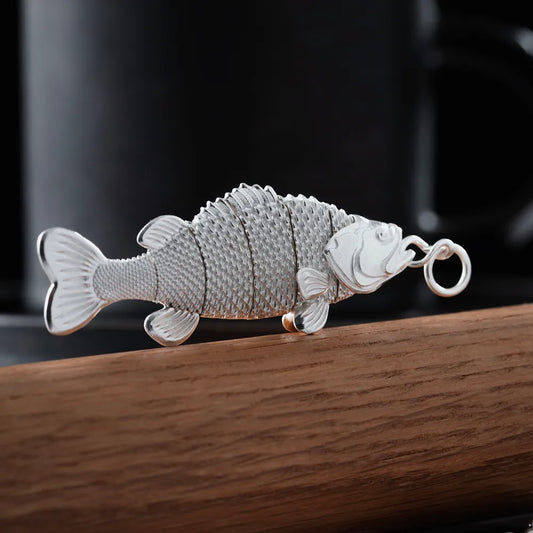 Customized Silver or Platinum Bass Fidget Pendant Details 02