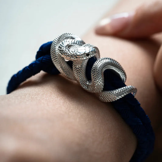 Customized Silver Black Mamba Rope Bracelet Details 01