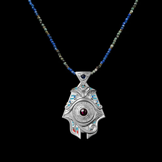 Customized Silver Eye of Horus Spinner Pendant Details 04