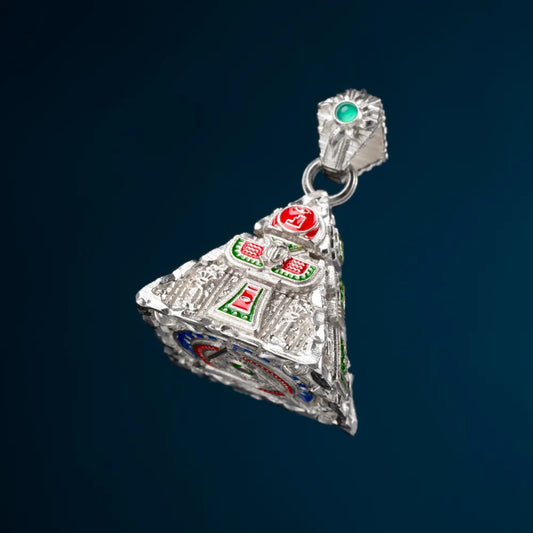 Customized Silver Oracle Pyramid Pendant Details 02