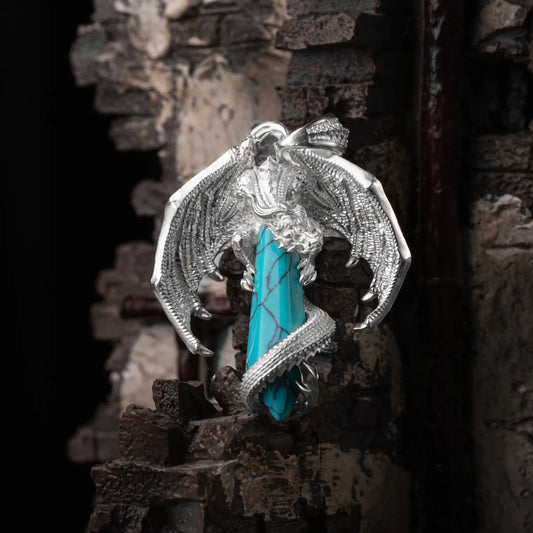 Customized Silver Skybound Dragon Pendant Details 02