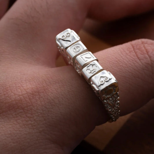 Customized Silver Slot Machine Ring details 02