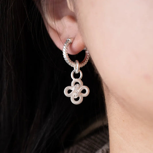 Double Snake Hoop Charm Earrings