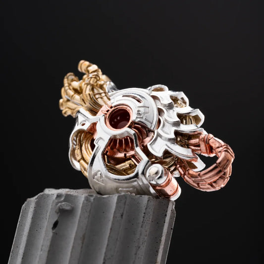 Customized Silver With Brass With Copper Steampunk Nautilus Pendant details 02