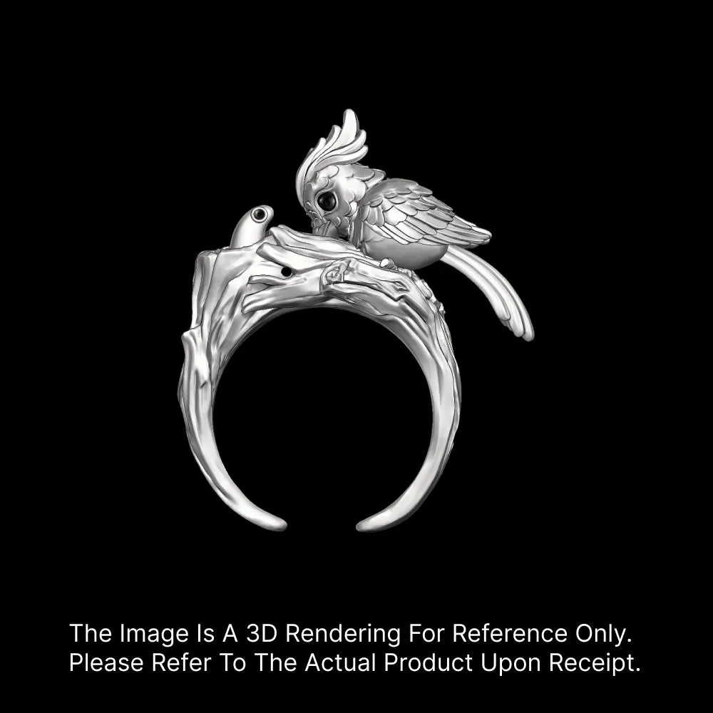 Customized Silver Woodpecker Ring