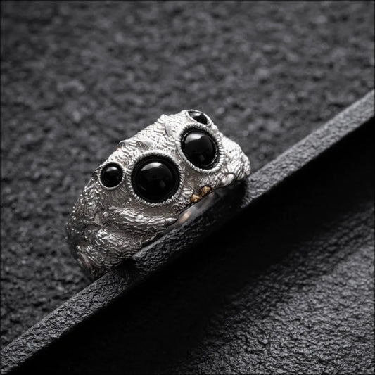 Customized Silver Jumping Spider Ring Details 01